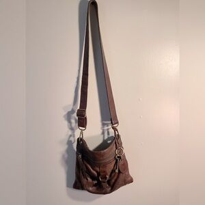 Fossil Sasha Chocolate Brown Leather Crossbody Bag 10’X10”